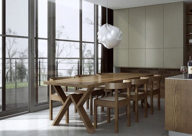 Bodentiefe Fenster in der Küche