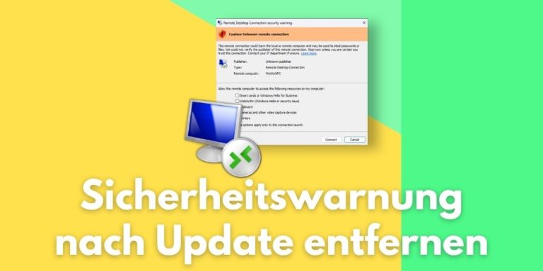 Neue Remote Desktop Sicherheitswarnung nach Windows Update temporär ...